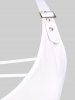 Robe à Imprimé Fleurie Plongeante Anneau en O de Grande Taille - Blanc 3X | US 22-24