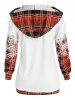 Christmas Snowflake Plaid Print Hoodie and High Rise Plaid Leggings Plus Size Outerwear Outfit -  