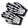 Halloween Skeleton Print Gloves -  