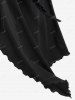 Manteau à Capuche Long Gothique Bicolore à Lacets - Noir L | US 12