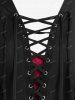 Gothic Lace-up Hooded Two Tone Trim Handkerchief Longline Coat -  