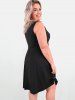 Plus Size Sleeveless Colorblock Belted Knee Length Dress -  