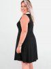 Robe Longueur à Genou Ceinturée en Blocs de Couleurs sans Manches de Grande Taille - Noir 2X | US 18-20