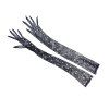 Gants Longs Au Coude en Résille avec Strass - Noir 