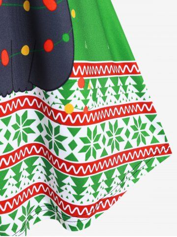 Plus Size Snowflake Cat Print Christmas T-shirt