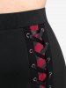 Pantalon Evasé Bicolore Gothique à Lacets à Œillet - Noir M | US 10