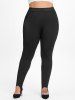 Plus Size Solid Skinny Stirrup Leggings -  