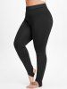 Plus Size Solid Skinny Stirrup Leggings -  