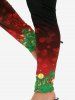 Plus Size Christmas Snowflake Printed Ombre Skinny Leggings -  