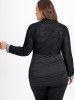 Plus Size Tie Knot Sequin Cropped Blouse and Ruched Camisole Set -  
