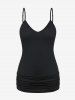 Plus Size Tie Knot Sequin Cropped Blouse and Ruched Camisole Set -  