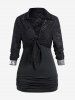 Plus Size Tie Knot Sequin Cropped Blouse and Ruched Camisole Set -  
