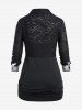 Plus Size Tie Knot Sequin Cropped Blouse and Ruched Camisole Set -  