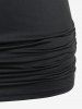 Plus Size Tie Knot Sequin Cropped Blouse and Ruched Camisole Set -  