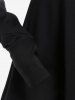 Manteau à Capuche avec Zip Oblique Asymétrique Grande Taille - Noir L | États-Unis 12