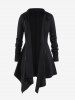 Manteau à Capuche avec Zip Oblique Asymétrique Grande Taille - Noir 1x | US 14-16