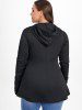 Plus Size Oblique Zipper Hooded Asymmetric Coat -  