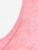 T-shirt Superposé Cœur Anneau de Grande Taille à Manches Longues - Rose clair 1x | US 14-16