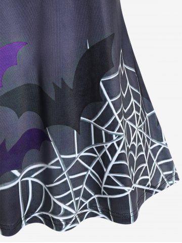 Halloween Bats Spider Web Printed Raglan Sleeves T-shirt