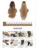 Brown Highlight Golden Long Fluffy Wavy Synthetic Wig -  