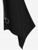 Plus Size Faux Fur Hooded Front Zipper Handkerchief Coat -  