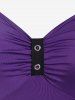 Gothic Lace-up Lace Overlay Sleeveless Midi Dress -  