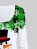 Snowman Plaid Print Graphic T-shirt and High Rise Leggings Christmas Plus Size Outfit -  