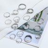 17Pcs Vintage Punk Heart Finger Knuckle Rings -  