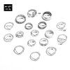 17Pcs Vintage Punk Heart Finger Knuckle Rings -  