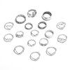 17Pcs Vintage Punk Heart Finger Knuckle Rings -  