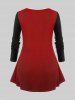 T-Shirt de Noël à Manches Longues à Imprimé 3D Grande-Taille - Rouge foncé 4X | US 26-28