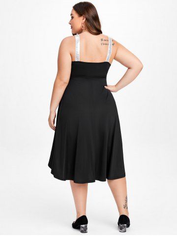 Plus Size Sequin Heart Ring High Low Cocktail Party Dress