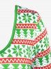 Ensemble de T-shirt à Imprimé Chat de Noël et Legging Moulant Grande Taille - Vert 