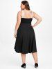 Robe de Soirée Cocktail Haut-Bas avec Bague à Paillettes en Forme de Cœur Grande Taille - Noir 4X | US 26-28