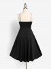 Robe de Soirée Cocktail Haut-Bas avec Bague à Paillettes en Forme de Cœur Grande Taille - Noir 4X | US 26-28