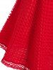 Robe Superposée Nouée en Résille de Grande Taille à Ourlet en Dentelle - Rouge 1x | US 14-16