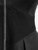 Veste Panneau Côtelé Zippée de Grande Taille à Col Relevé - Noir 1X | US 14-16