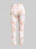 Plus Size Acid Wash Pocket High Waisted Jeans -  