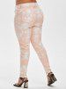 Plus Size Acid Wash Pocket High Waisted Jeans -  