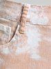 Plus Size Acid Wash Pocket High Waisted Jeans -  