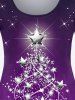 Plus Size Sparkle Christmas Tree Print Tee -  
