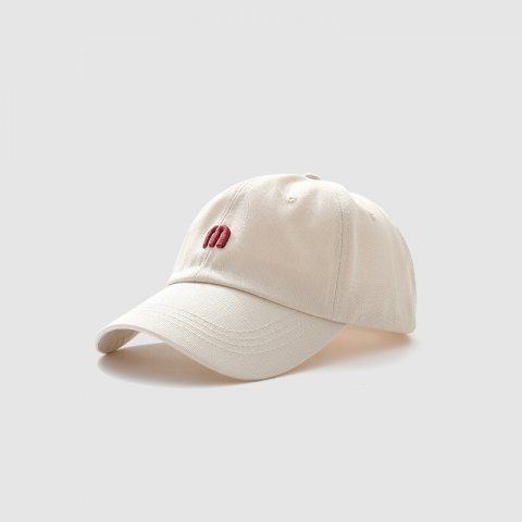 Letter M Embroidered Adjustable Sports Outdoor Sunscreen Baseball Cap - LIGHT YELLOW