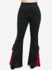 Pantalon Evasé Bicolore Gothique à Lacets - Noir 5x | US 30-32