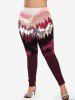Plus Size Ombre Forest Print Leggings -  