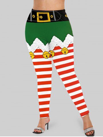 Plus Size Christmas 3D Print Skinny Active Yoga Leggings