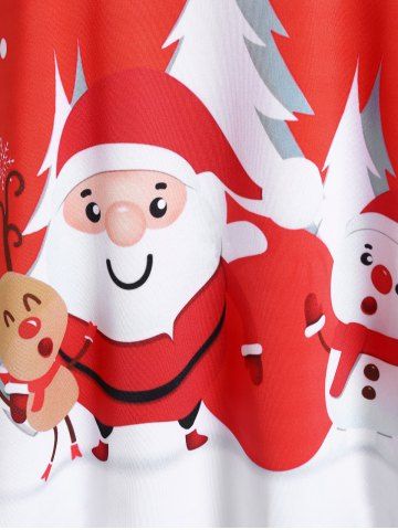 Plus Size Santa Claus Print Christmas T-shirt