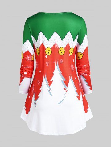 Plus Size Santa Claus Print Christmas T-shirt