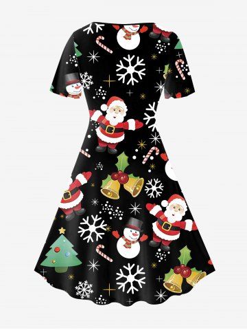 Plus Size Christmas Printed A Line Dress