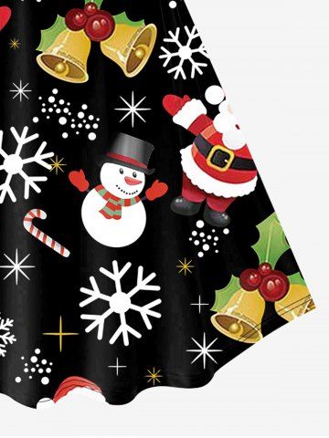 Plus Size Christmas Printed A Line Dress