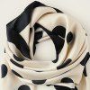 Foulard Carré en Soie à Pois - Blanc 